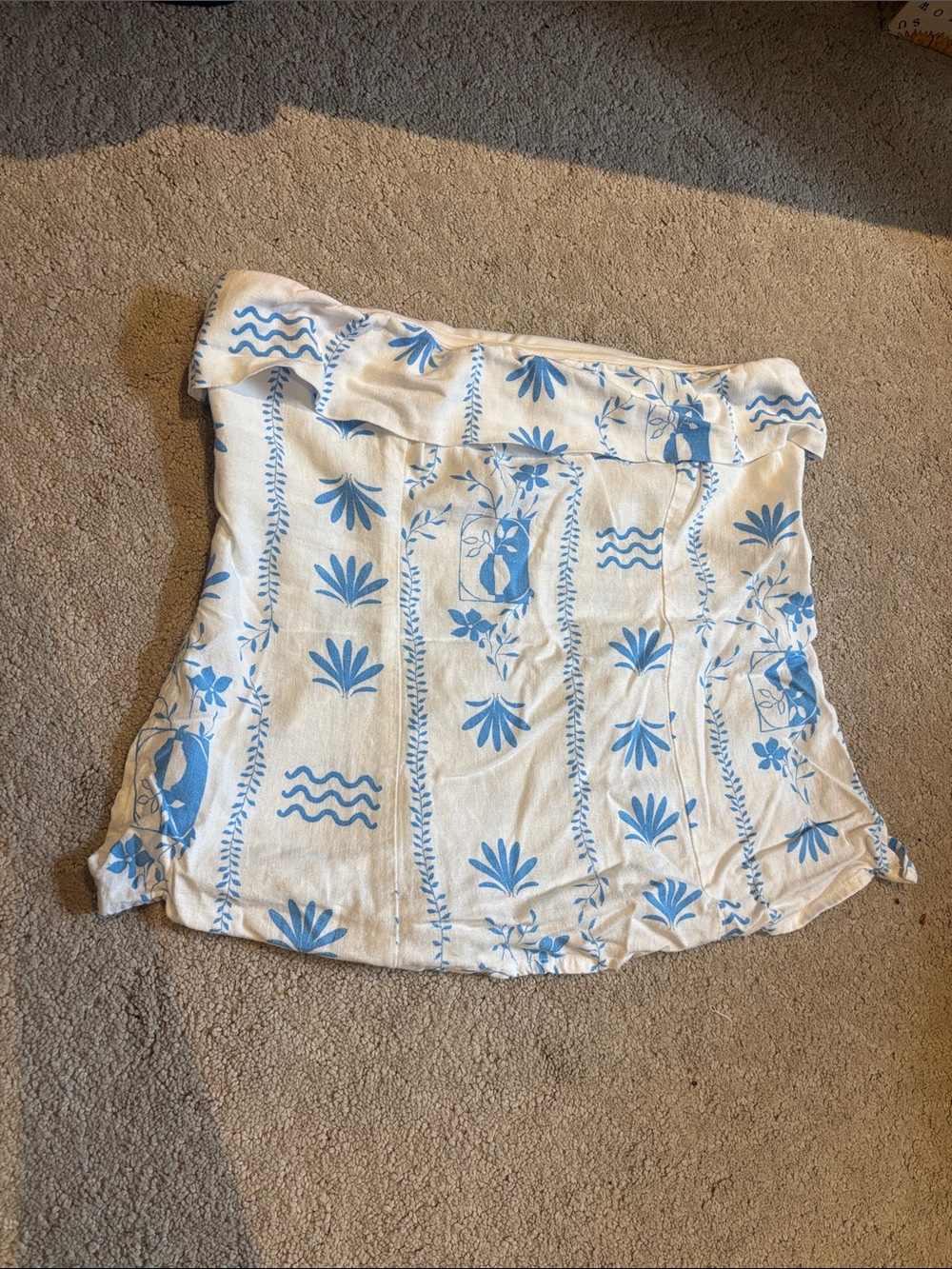 wild fable White and Light Blue Floral Crop Top